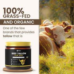 Beef Tallow for Skin - 100% Grass-Fed Beef Tallow and Honey Balm
