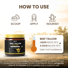 Beef Tallow for Skin - 100% Grass-Fed Beef Tallow and Honey Balm