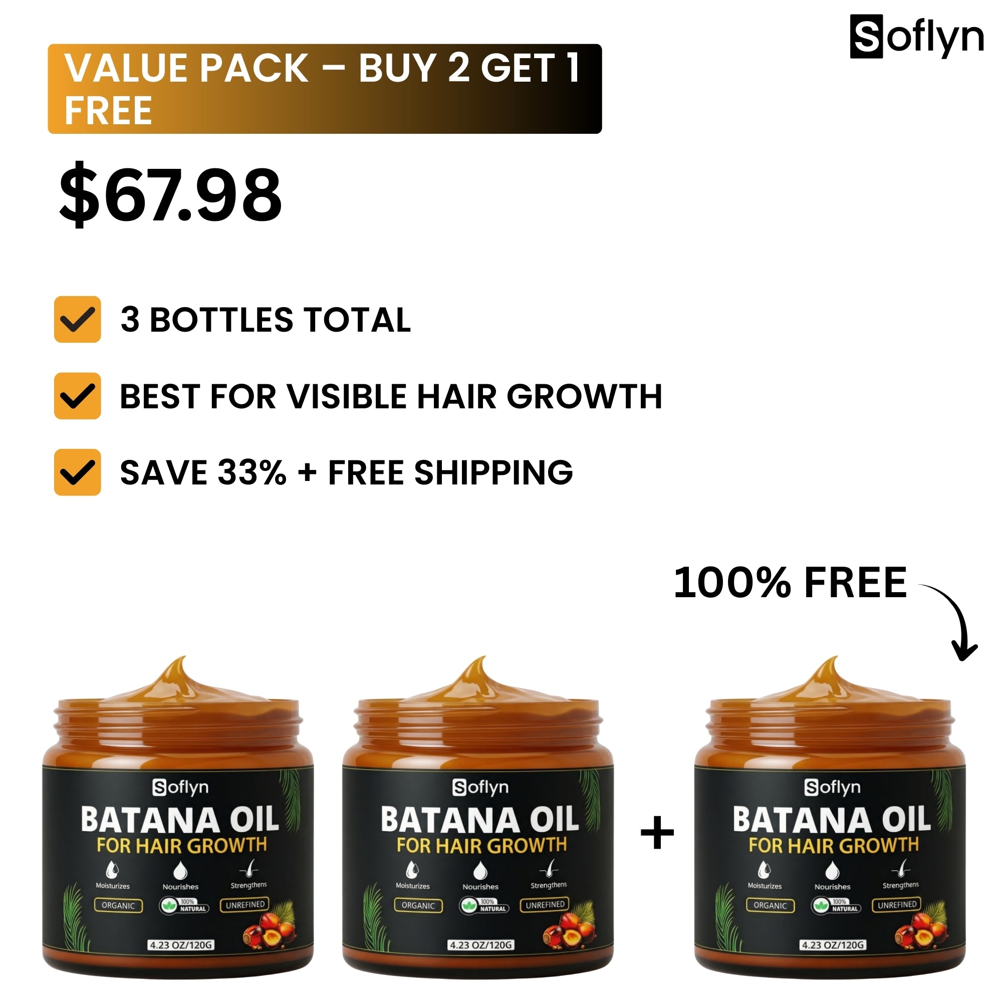 Batana Oil For Hair Growth – 100% Raw & Unrefined – Ideal for All Type of Hair