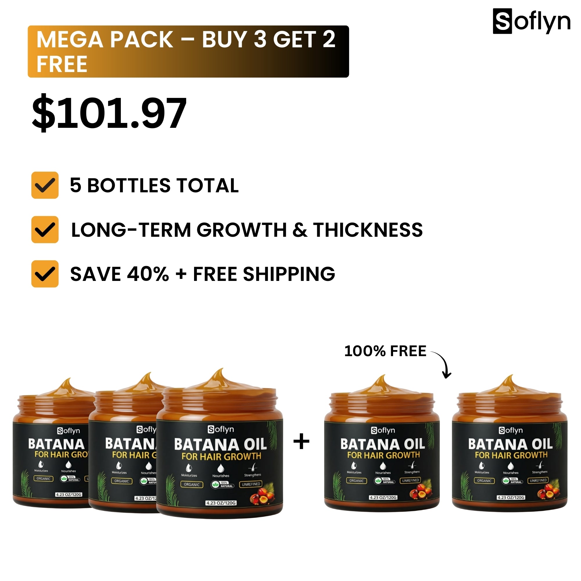 Batana Oil For Hair Growth – 100% Raw & Unrefined – Ideal for All Type of Hair